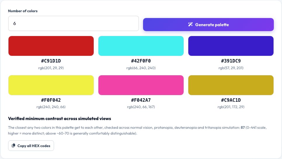 Step 1 — starting Color-Blind-Safe Palette Generator on AZRS QuickFix