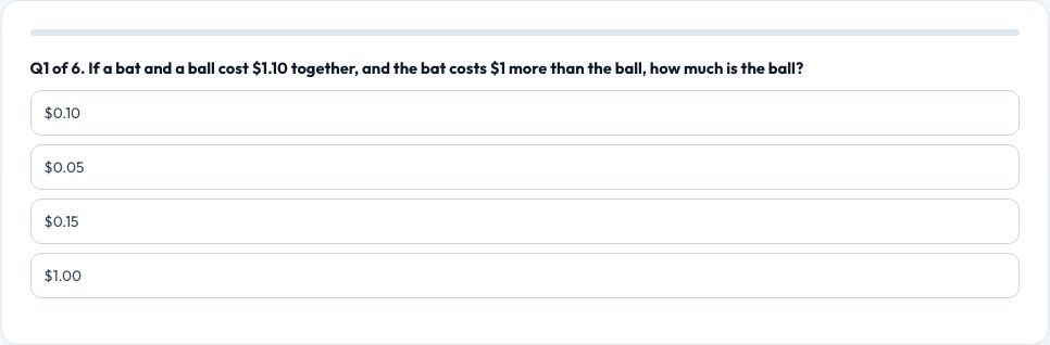 Screenshot of the free Smarter Than Average Quiz tool on AZRS QuickFix